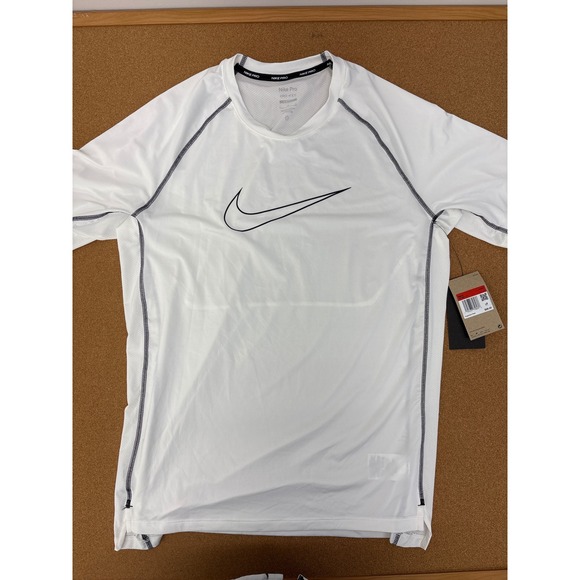 Nike Pro Dri-FIT Mens Training Long Sleeve Top Shirt White Large NWT - Picture 1 of 5